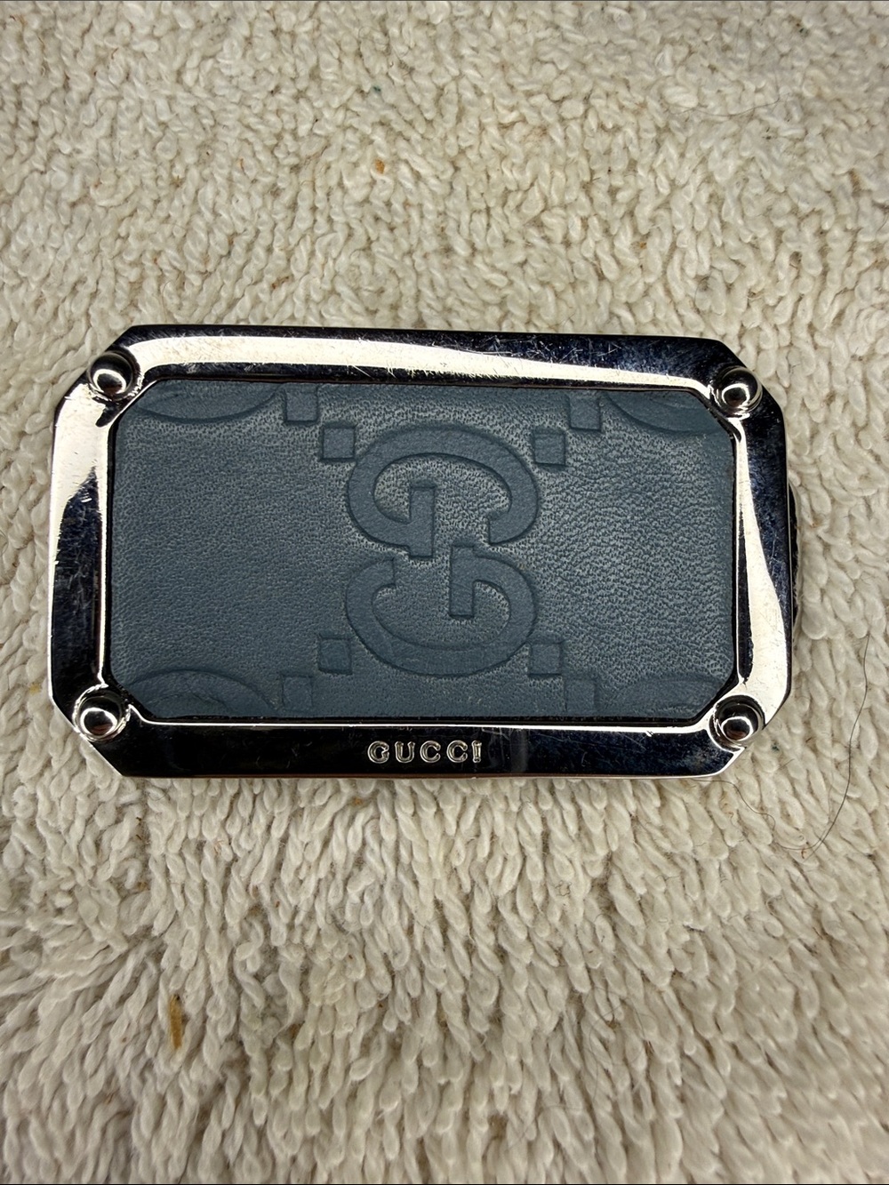 Gucci Guccissima GG Logo Leather Silver Tone Money Clip Wallet Accessory - Picture 3 of 6